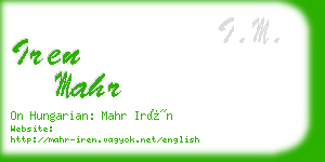 iren mahr business card